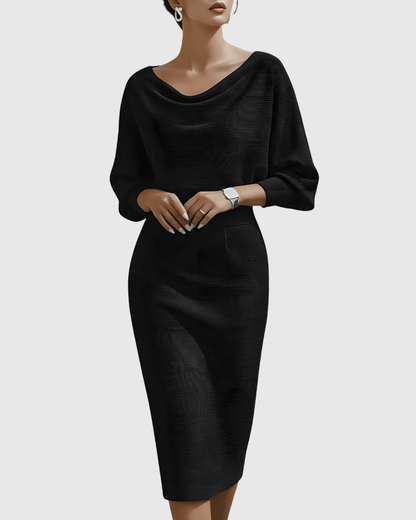 Elegantes Damen Midikleid mit Drapierung