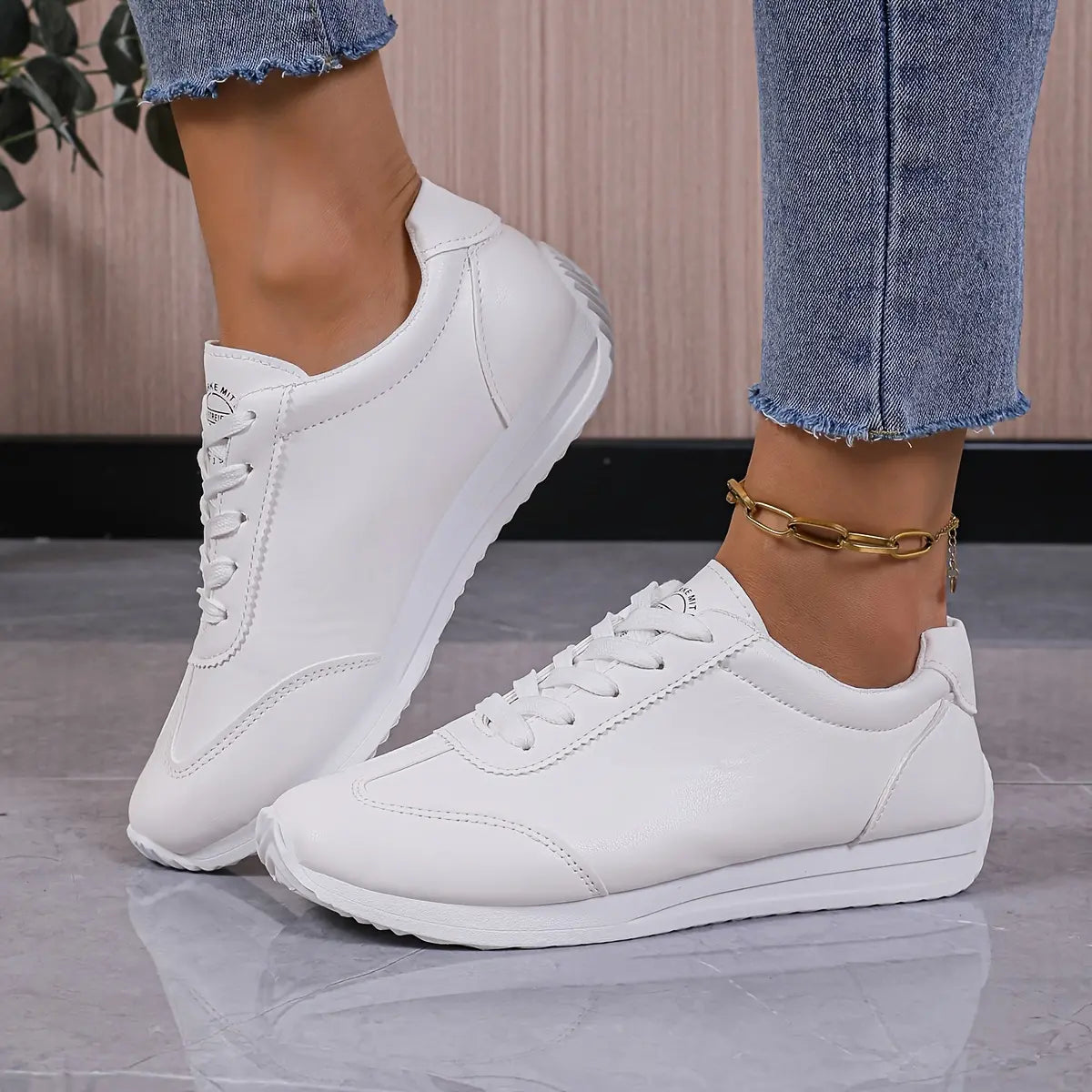 Damen Sneaker Weiß Bequem