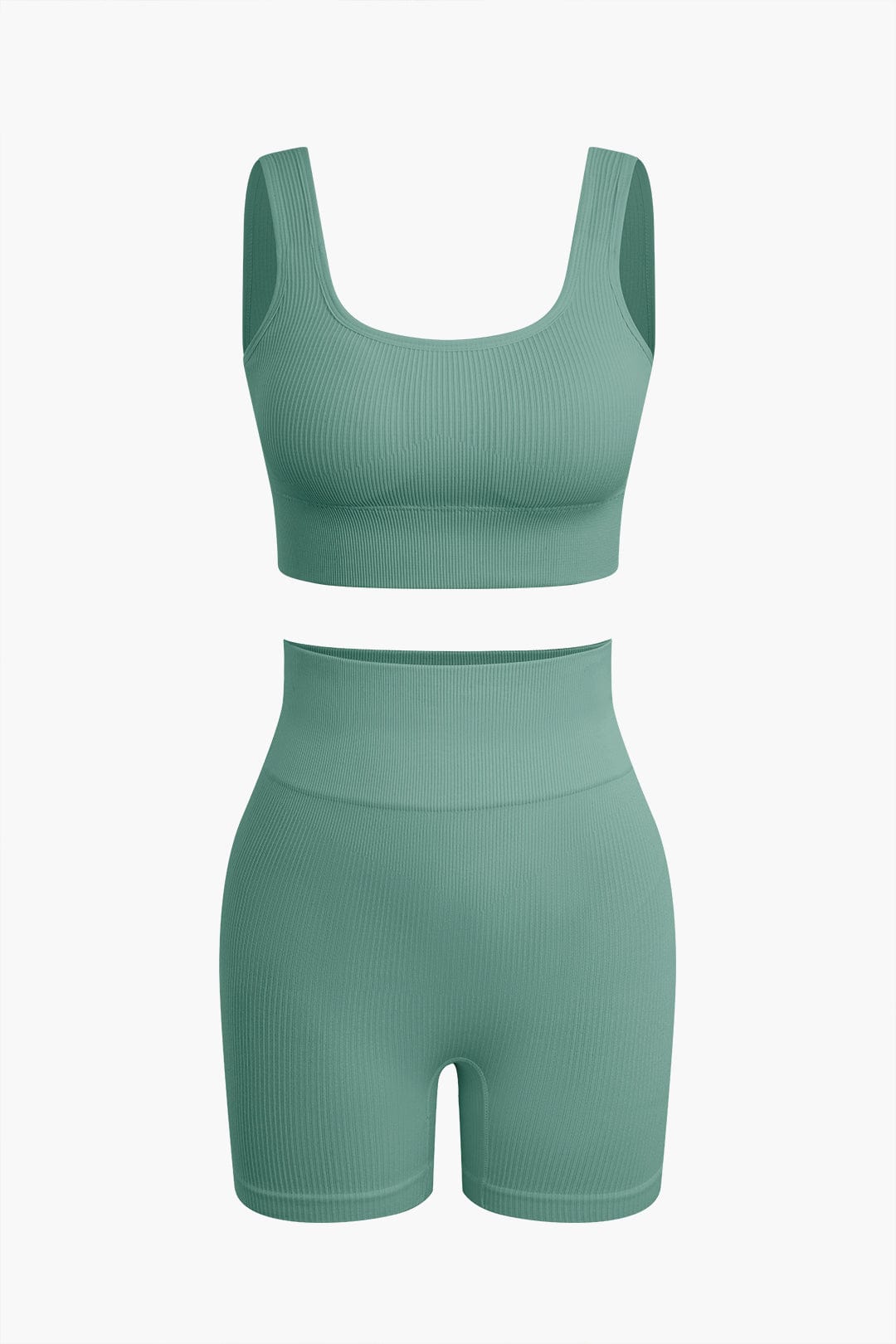 Damen Sport-Set Nahtlos Crop- Yoga-Shorts