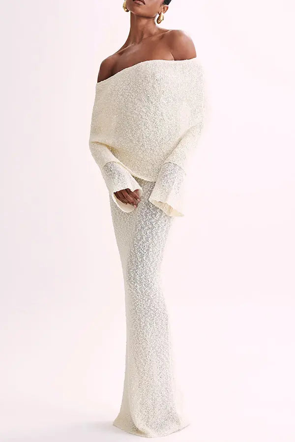 Damen Bouclé Maxi-Kleid - Norvielle