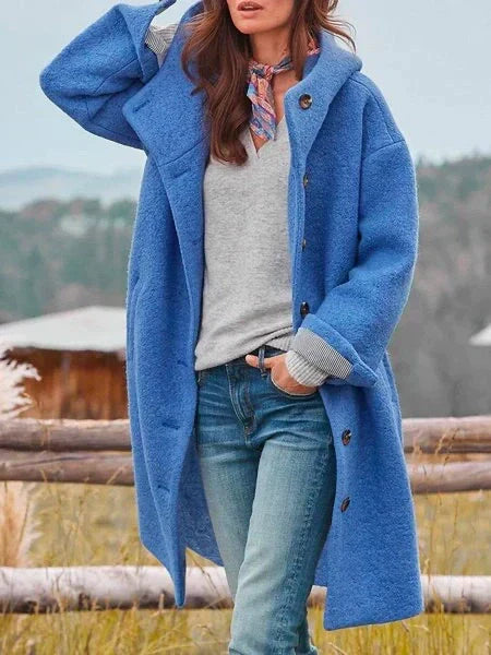 Damen Oversize Wintermantel Knopfleiste