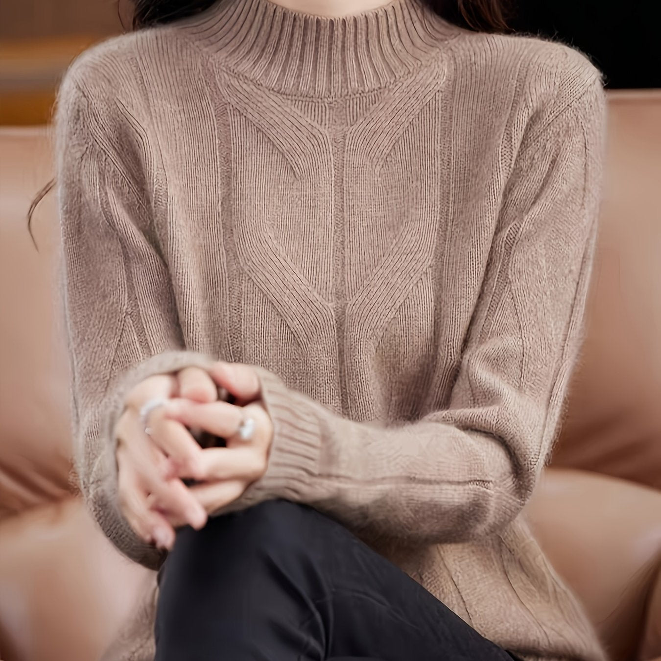 Karmen Damen Retro Strickpullover