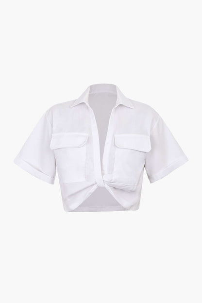 Damen Kurzarm Crop mit Kragen - Norvielle