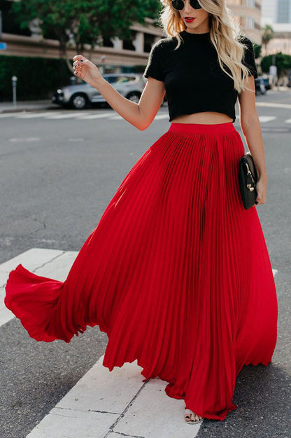 Norvielle Damen Maxi Rock Plissiert für Eternity