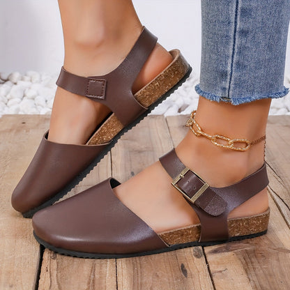 Damen Slingback Sandalen Kork Geschlossene Spitze