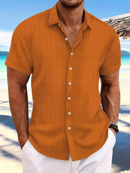 Owen Herren Kurzarm Hemd Gestreift Relaxed Fit Sommer