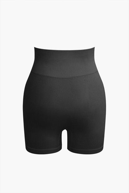 Damen Sport-Set Nahtlos Crop- Yoga-Shorts