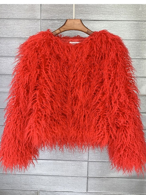 Norvielle Herren Kunstpelzmantel Warm Elegant