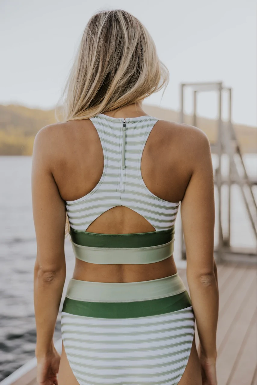 es Damen Bikini-Set Colorblock Cut Back