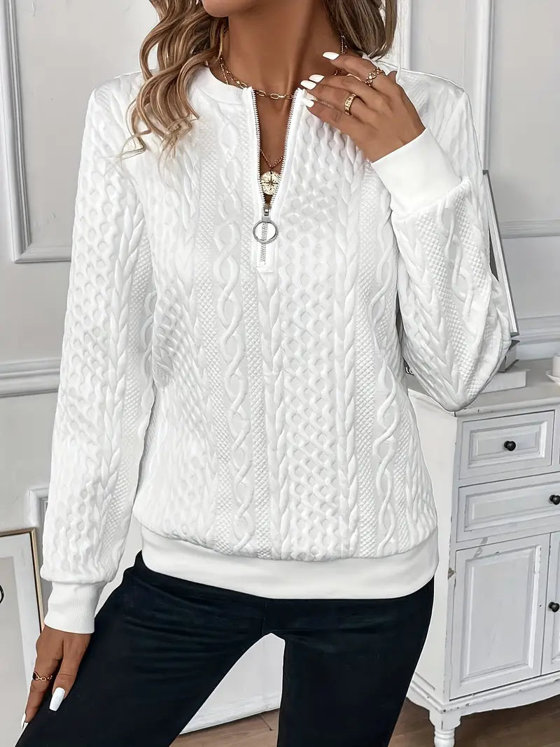 Norvielle Damen Reißverschluss-Pullover Elegantes Design