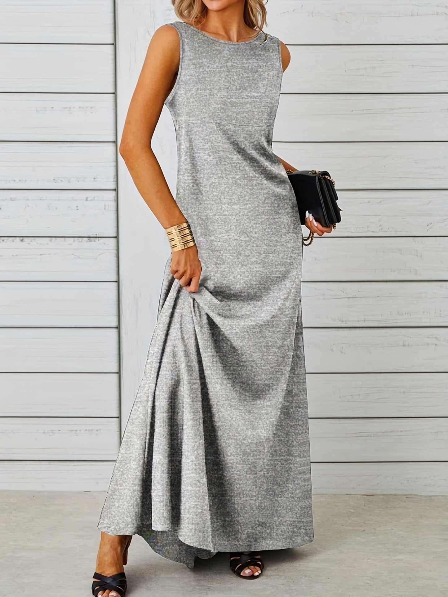 Lässiges Damenkleid aus Leinen für Frühling Sommer
