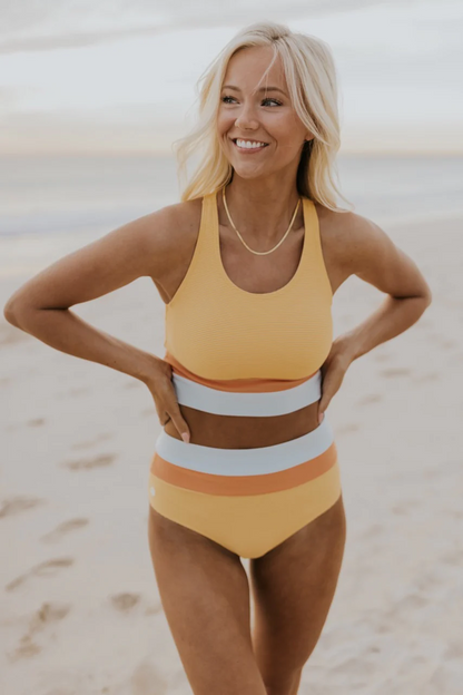 es Damen Bikini-Set Colorblock Cut Back