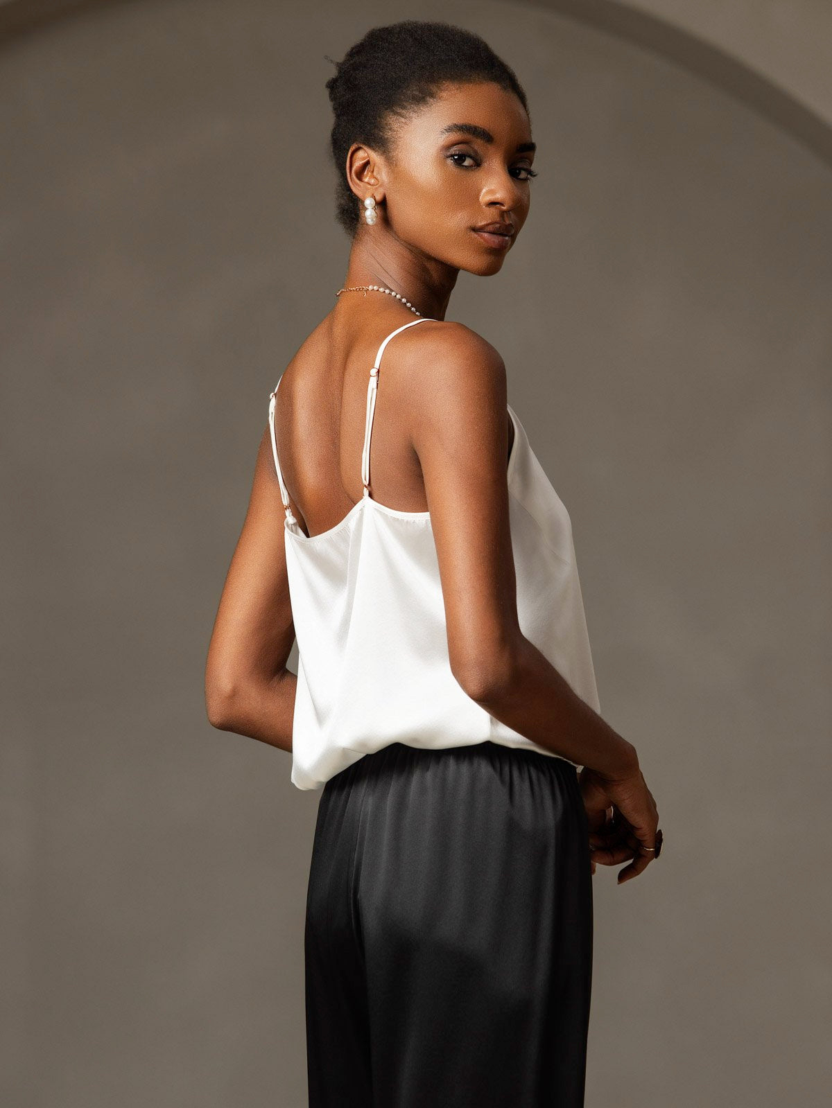 Norvielle Damen Seiden-Camisole Spaghettiträger