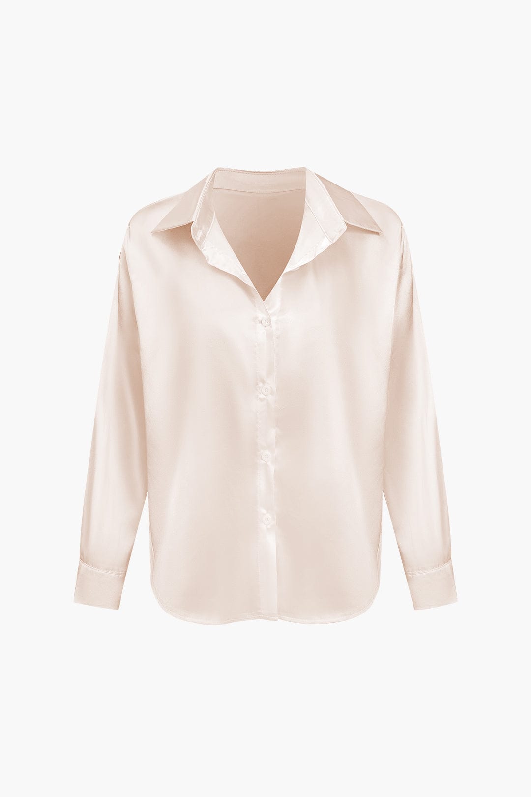 Elegante Damen Langarmbluse Seidiger Satin