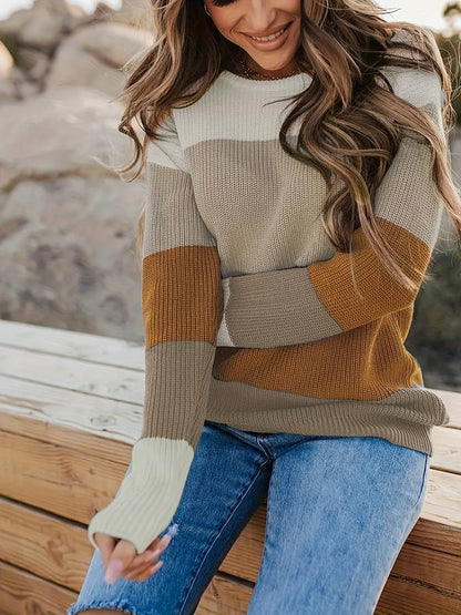 Norvielle Damen Strickpullover Gestreift