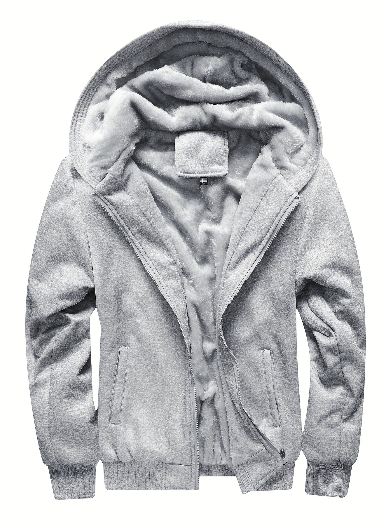 Herren Kapuzenjacke Fleece gefüttert Uni-Schwarz - Norvielle
