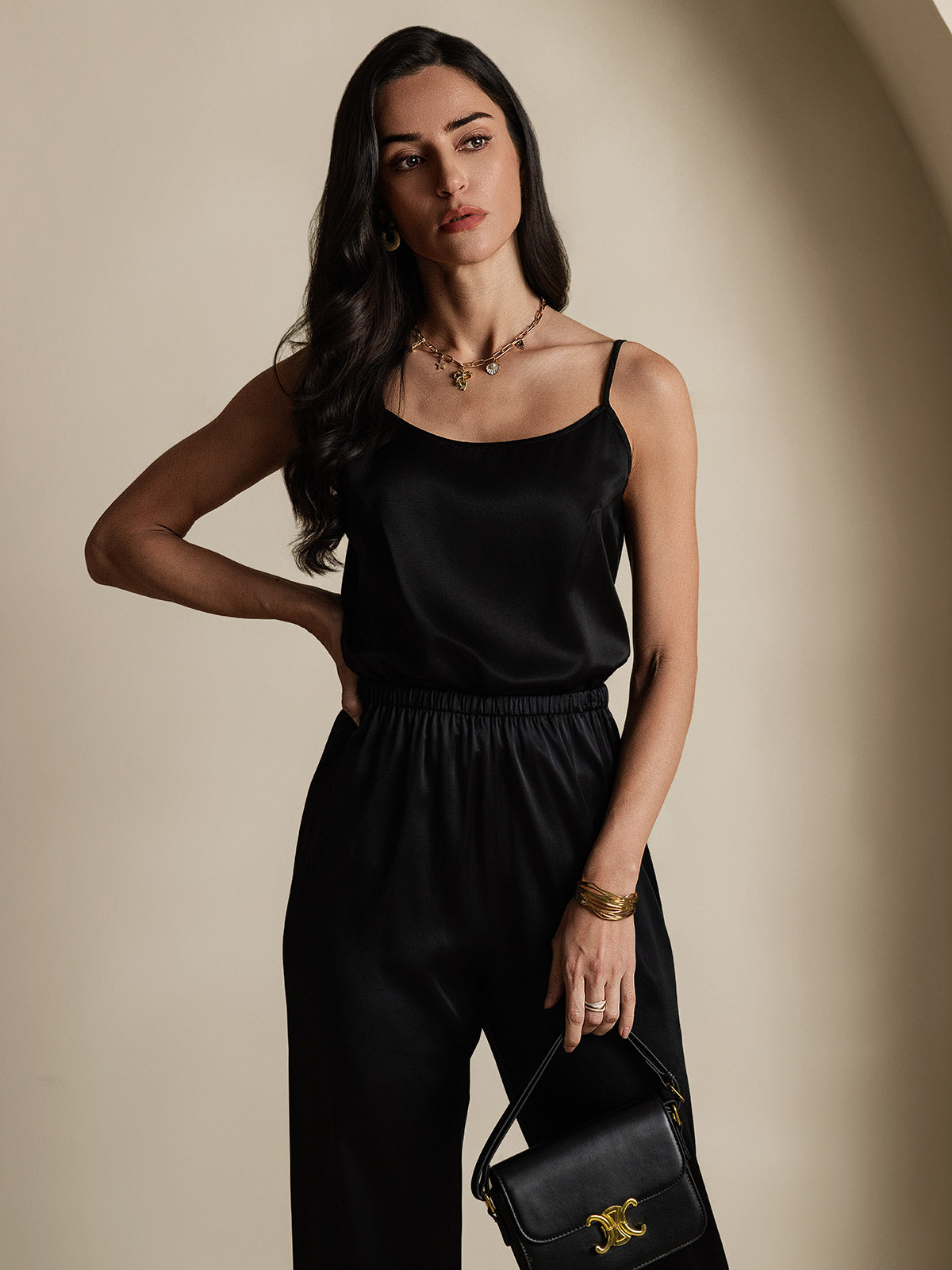 Norvielle Damen Seiden-Camisole Spaghettiträger
