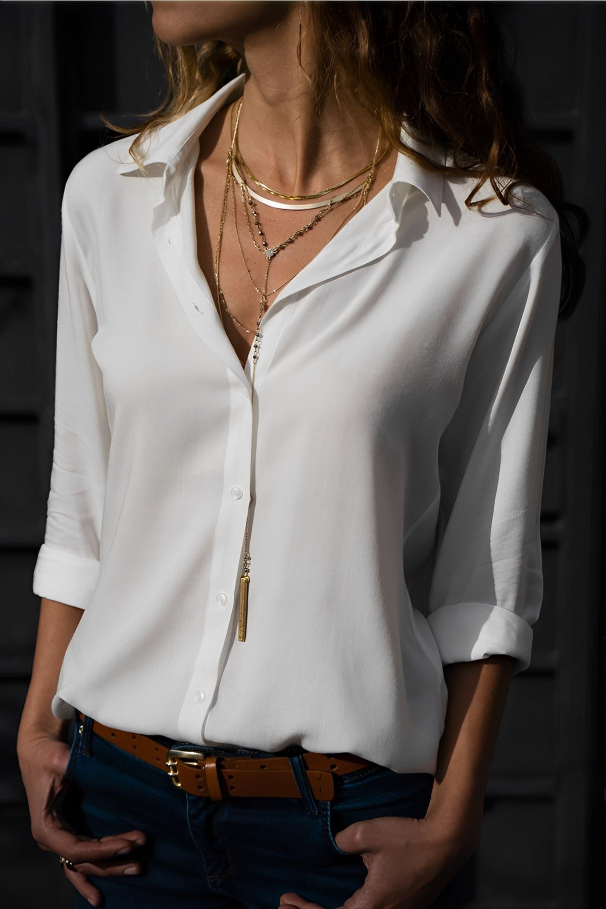 Modiva Damen Freizeitbluse Lange Ärmel