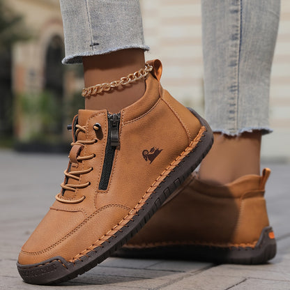 Damen Bequeme Schnürschuhe Reißverschluss