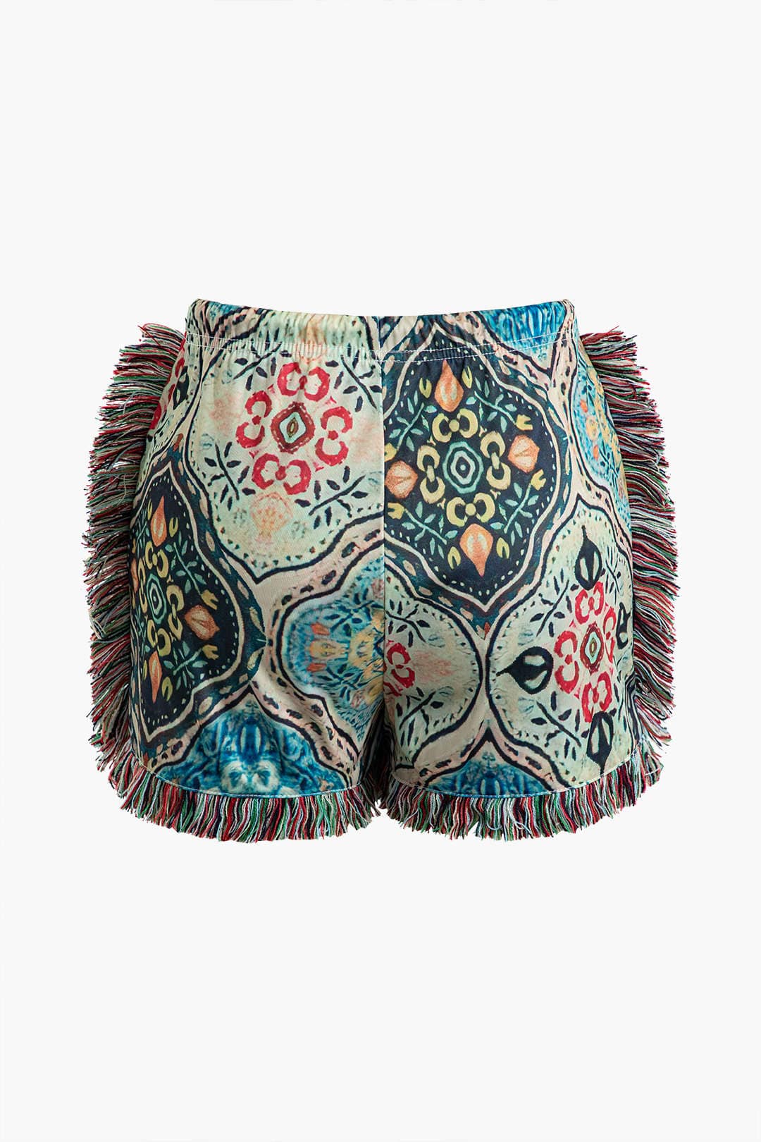 Damen Zweiteiler-Set Boho-Print Fransen