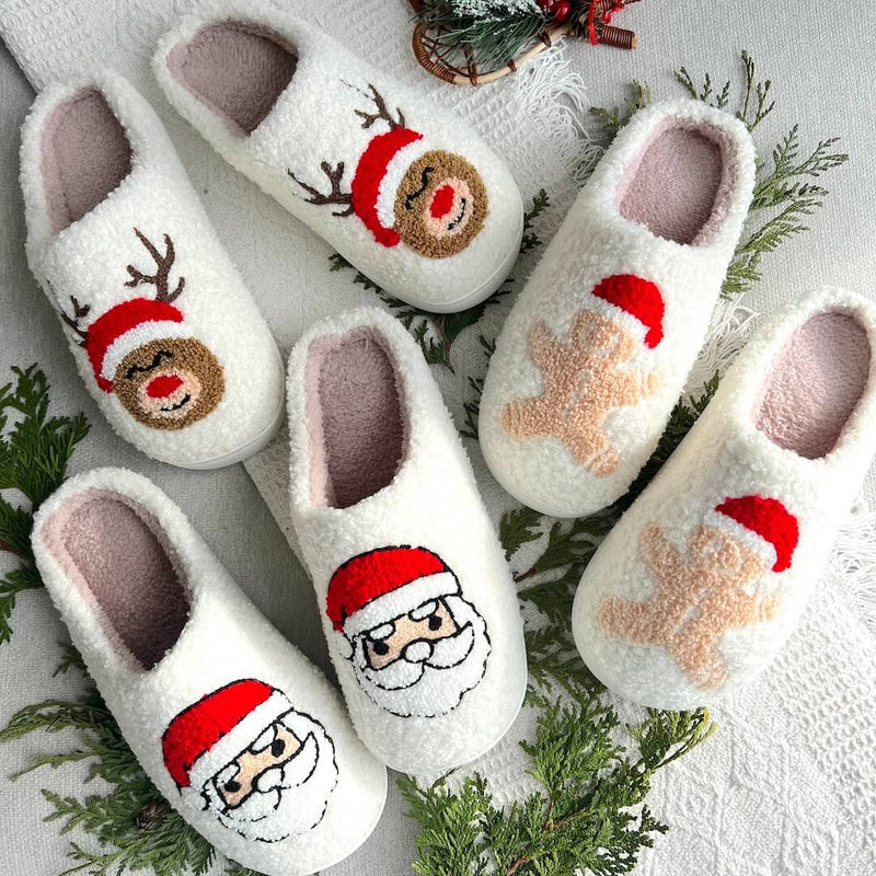 Weihnachtspantoffeln Warme Schlappen Antirutschsohle Festlich kann zu