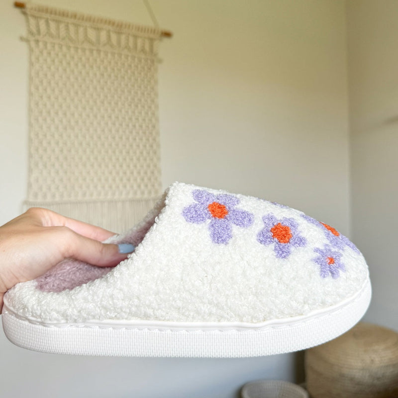 Damen Hausschuhe Blumenmuster Rutschfest