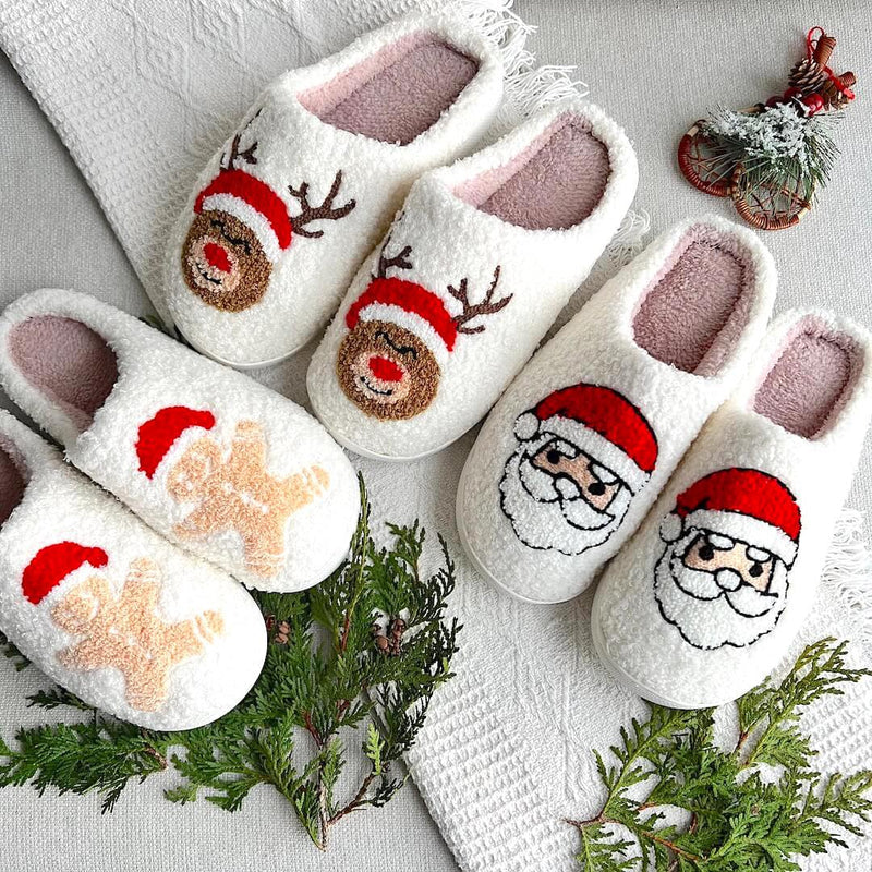 Weihnachtspantoffeln Warme Schlappen Antirutschsohle Festlich kann zu