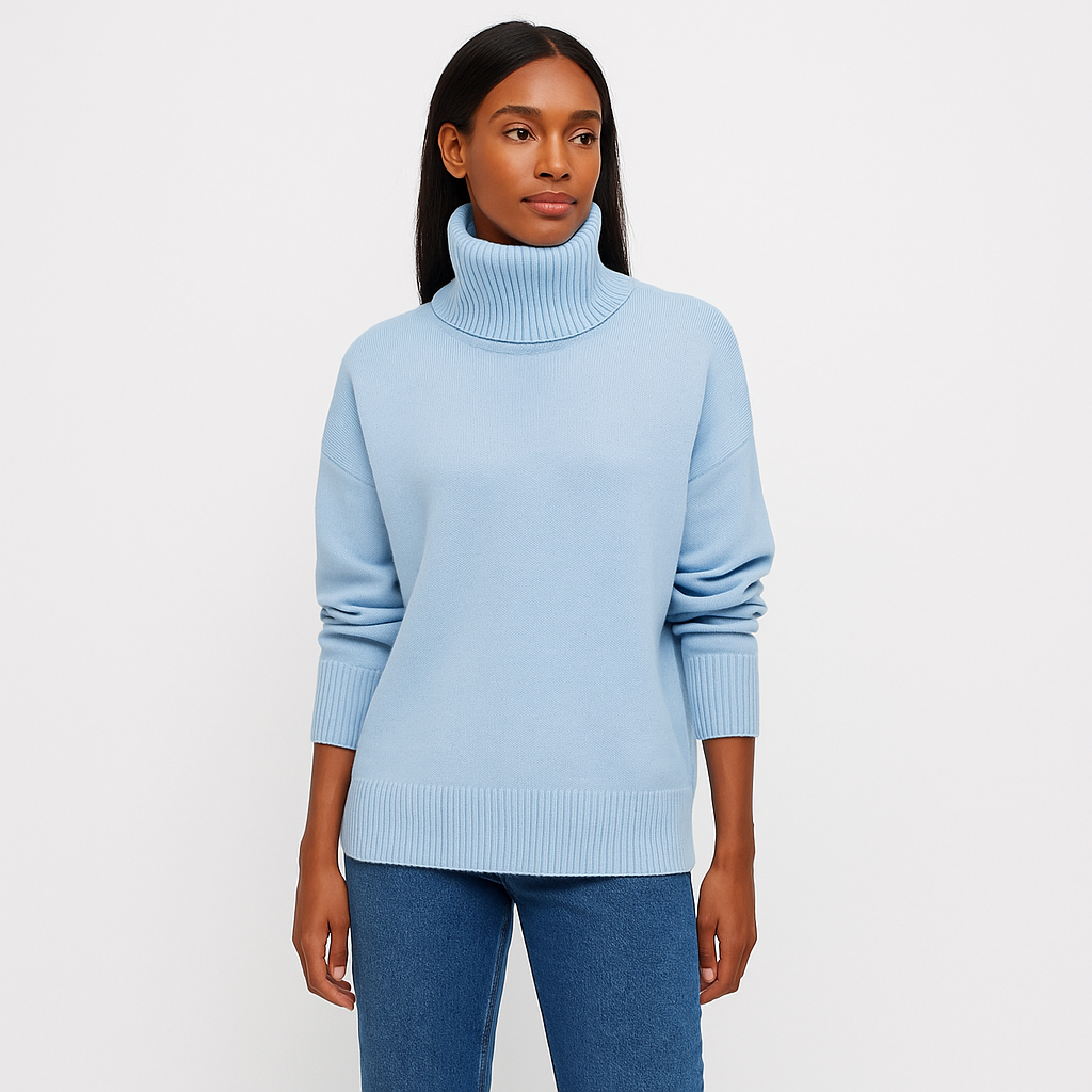 Damen Übergrößen Rollkragenpullover Warmer Strick - Norvielle
