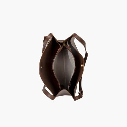 Roos Leder Schultertasche Boxy Design