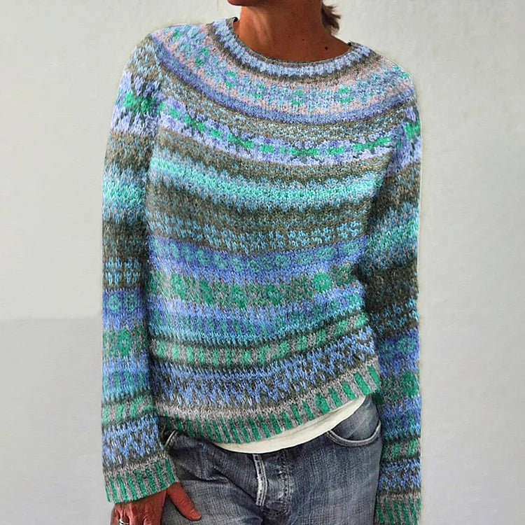 Damen Strickpullover Weich Elastisch Beige - Norvielle