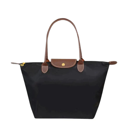 Damen Große Handtasche Leder Schwarz - Eveloria