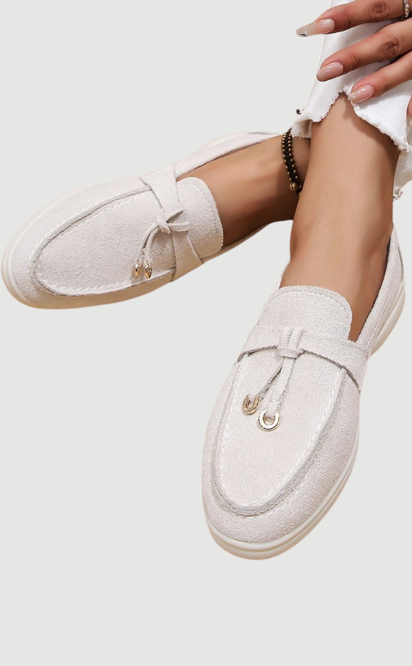 Damen Loafers Bequem Leder