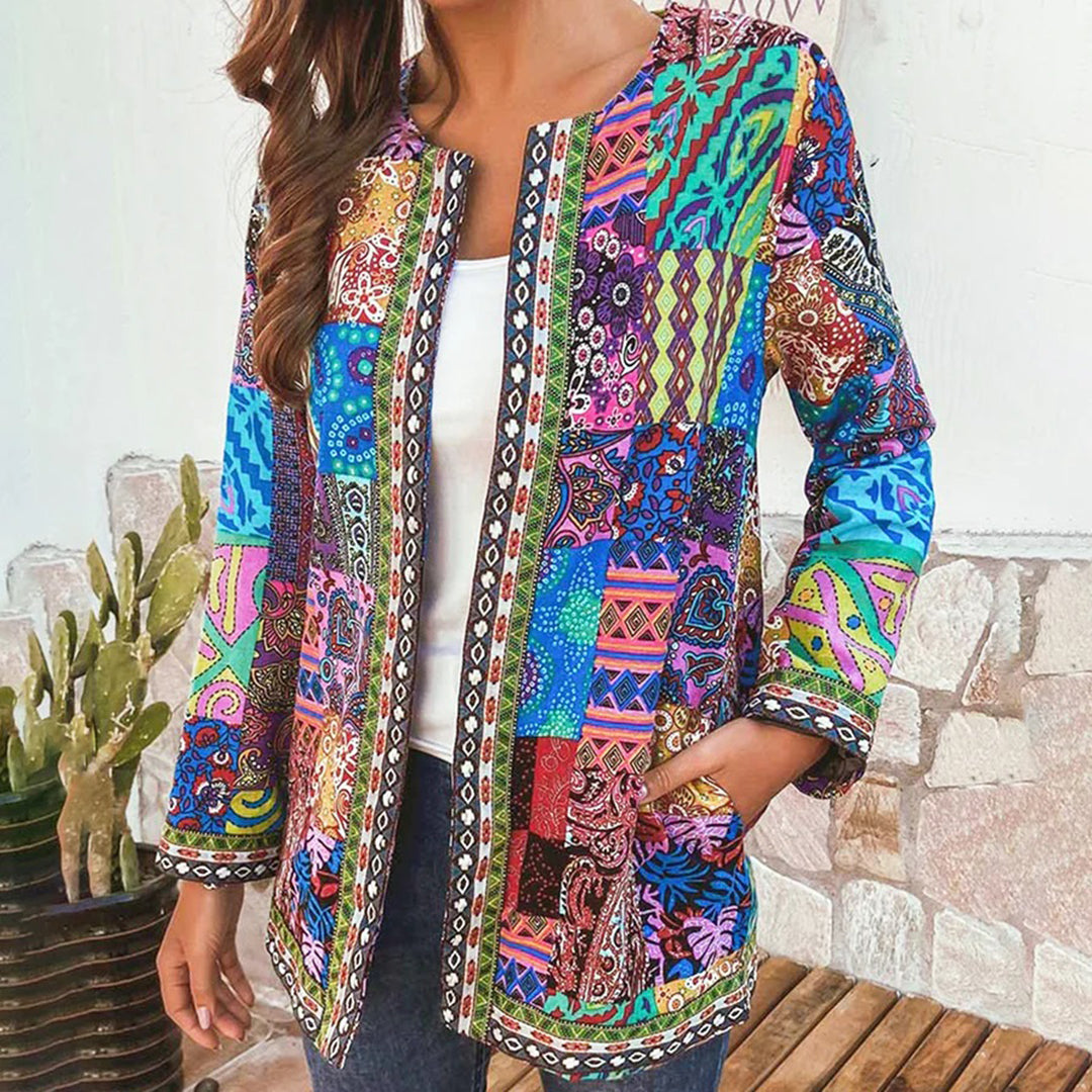 Damen Boho Patchwork Jacke - Norvielle