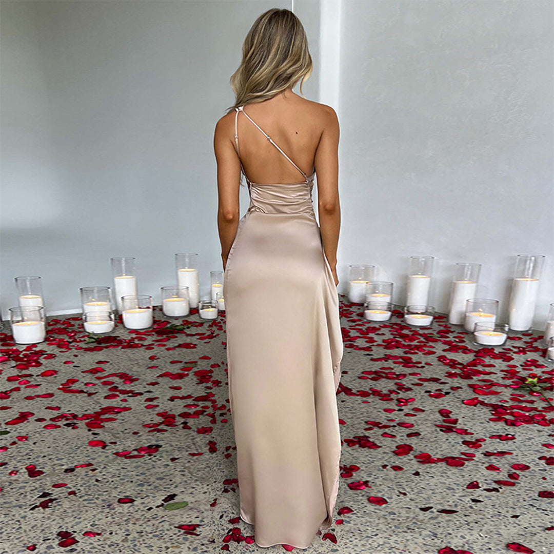 Damen One-Shoulder-Abendkleid Lang