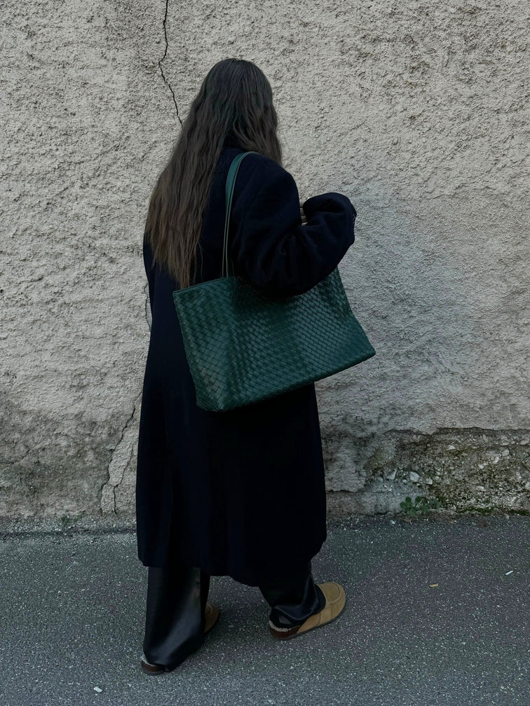 Damen Tote Veganleder Groß Reißverschluss