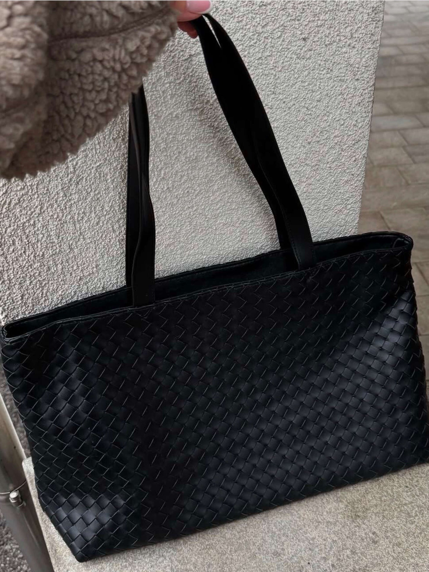 Damen Tote Veganleder Groß Reißverschluss