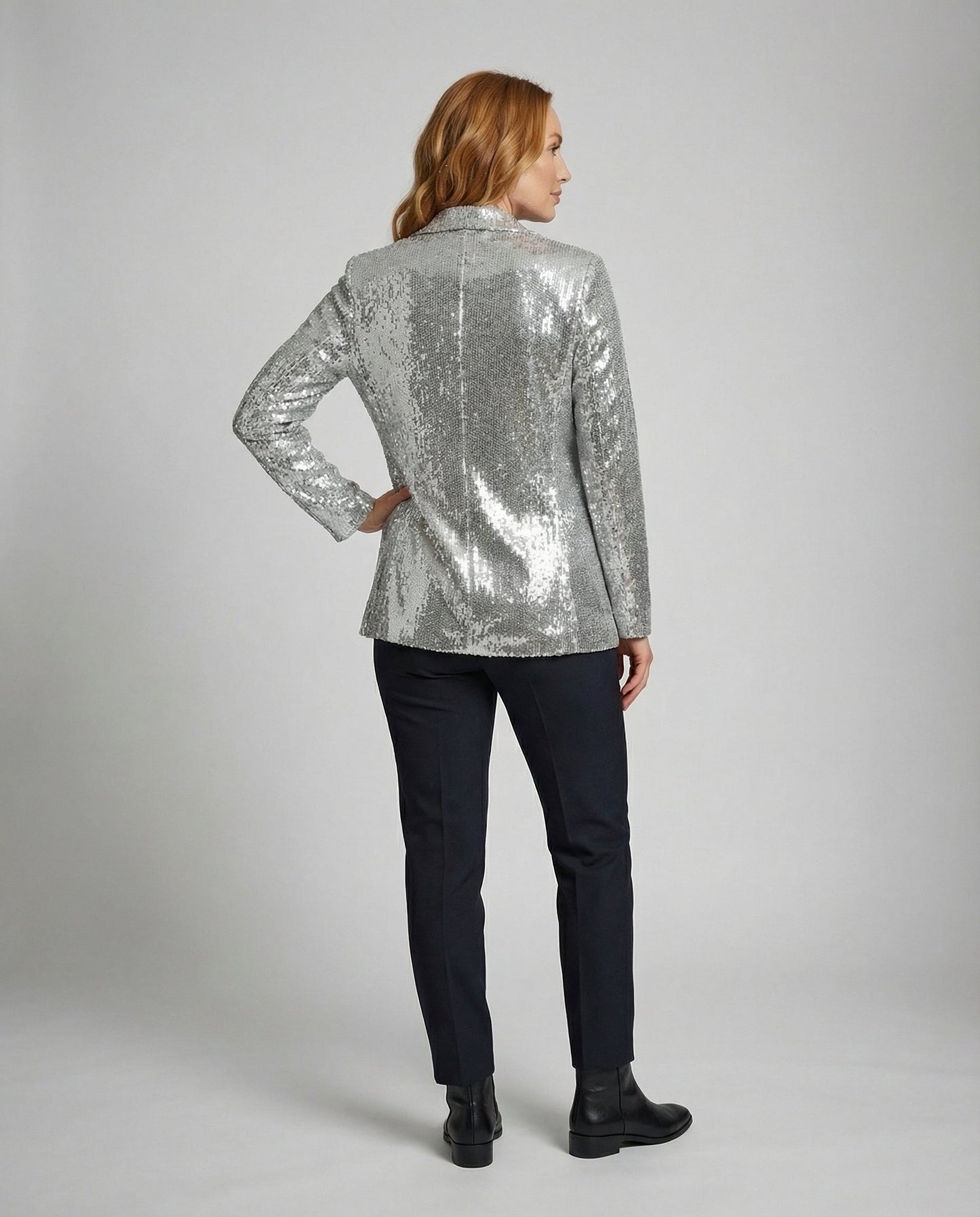 Pailletten Blazer Damen Revers Jacket