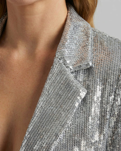 Pailletten Blazer Damen Revers Jacket