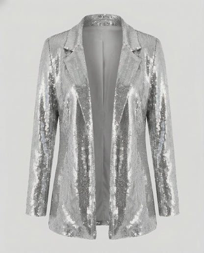 Pailletten Blazer Damen Revers Jacket