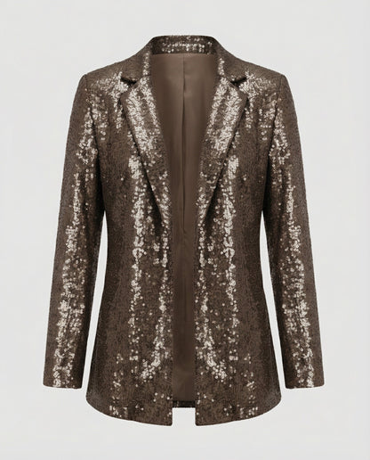 Pailletten Blazer Damen Revers Jacket