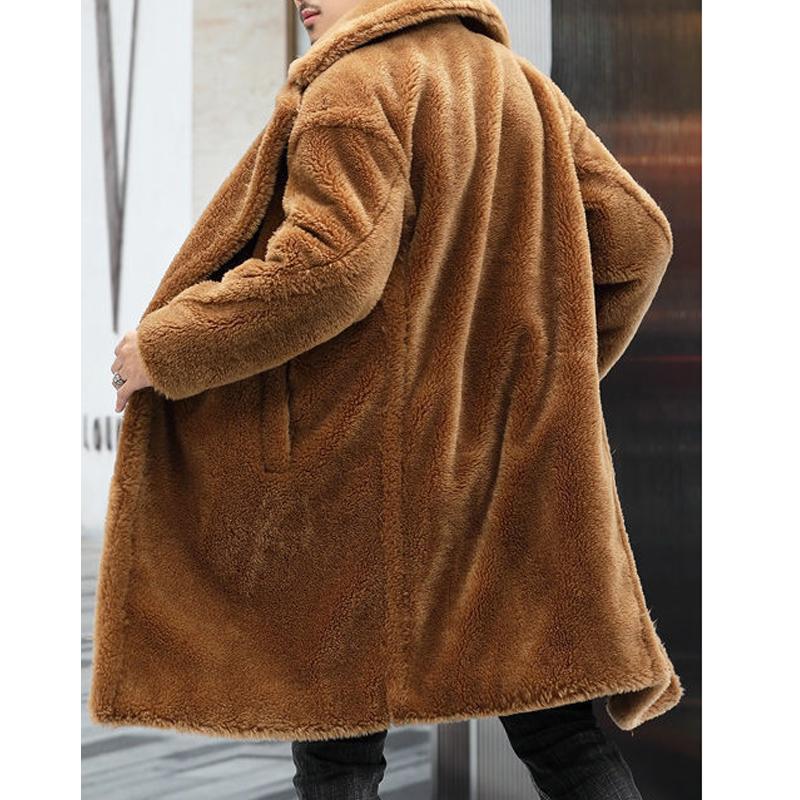 Herren Teddy-Mantel Kuschelweich Stylisch Warm