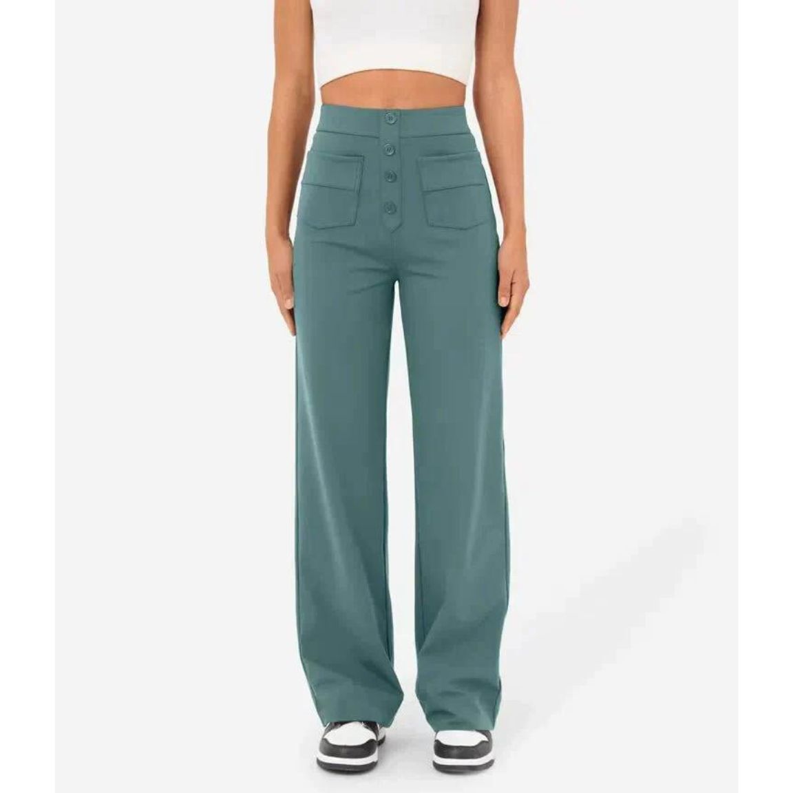Norvielle Damen Hochtaillenhose Elastisch