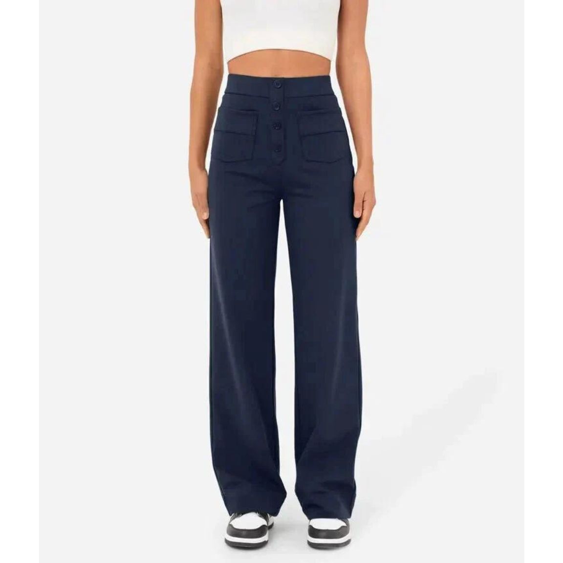 Norvielle Damen Hochtaillenhose Elastisch