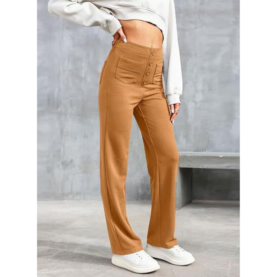 Norvielle Damen Hochtaillenhose Elastisch