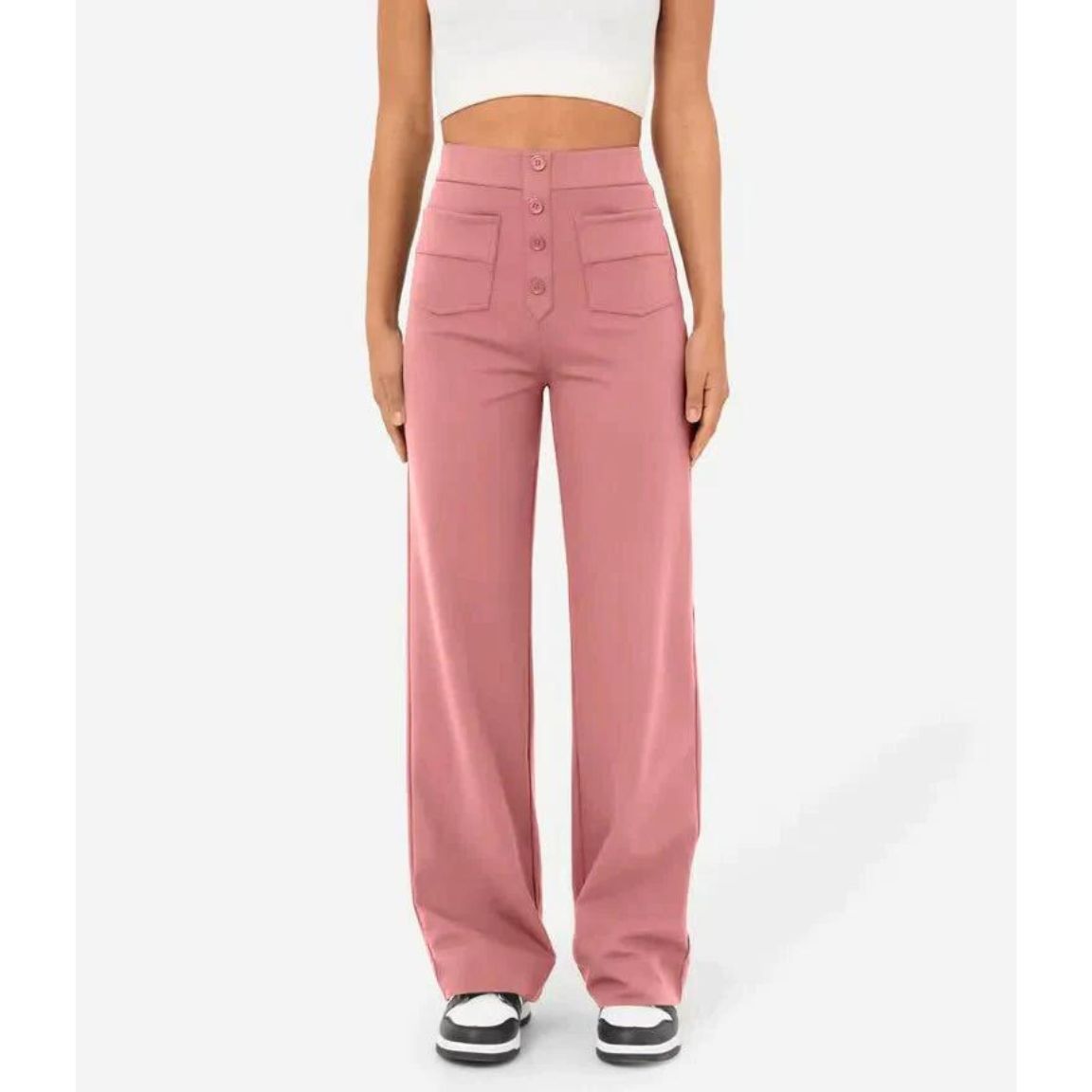 Norvielle Damen Hochtaillenhose Elastisch