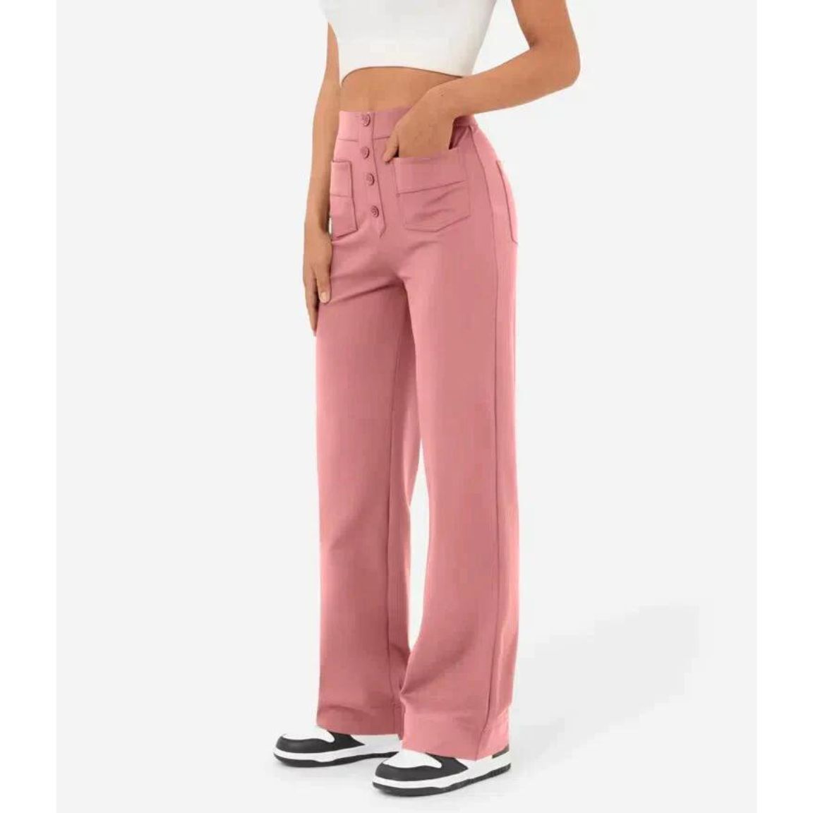 Norvielle Damen Hochtaillenhose Elastisch