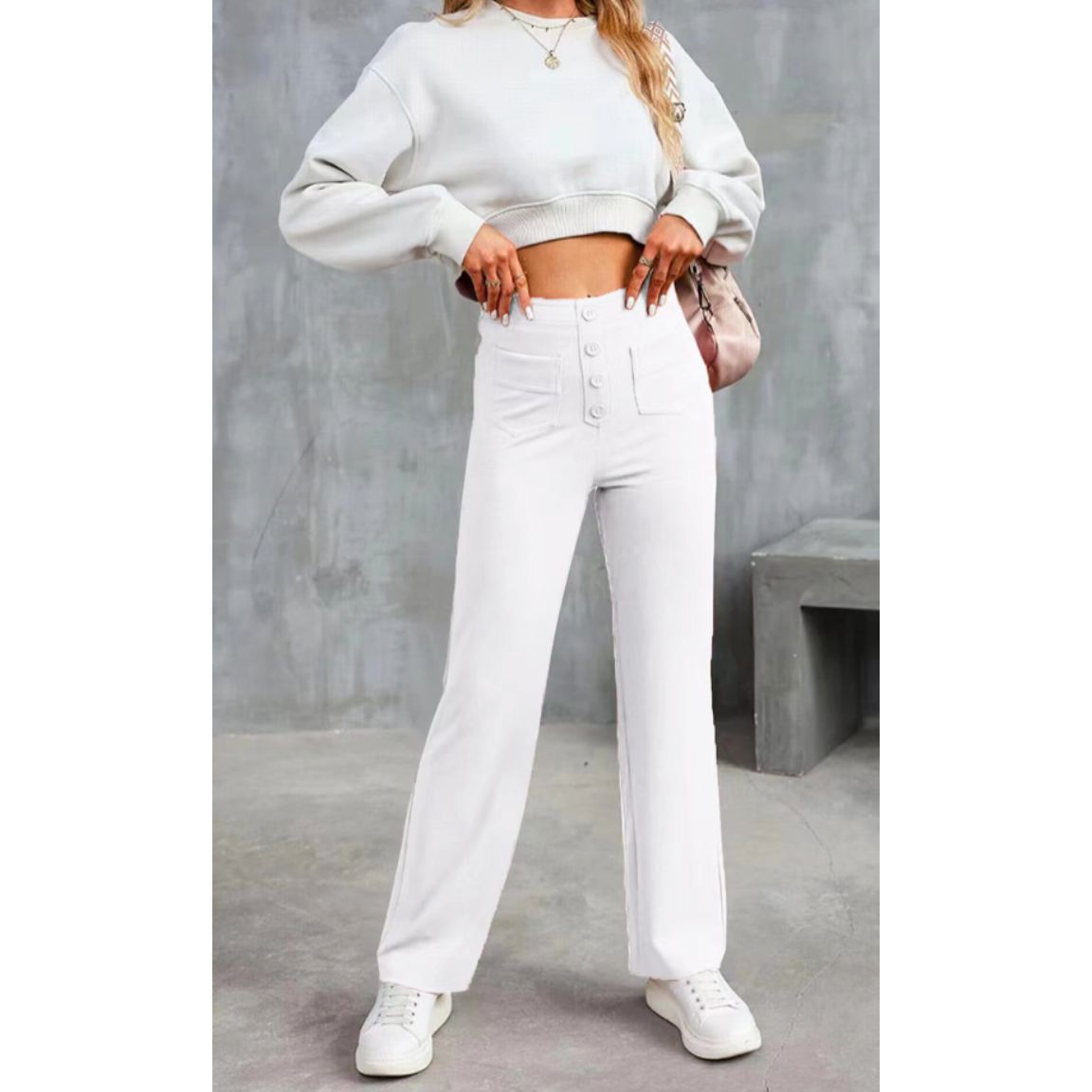 Norvielle Damen Hochtaillenhose Elastisch