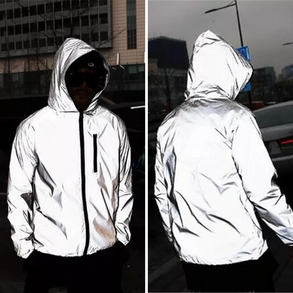 Norvielle Damen Langärmelige Wasserdichte Reflektierende Jacke