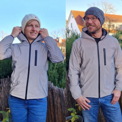 Norvielle Damen Langärmelige Wasserdichte Reflektierende Jacke