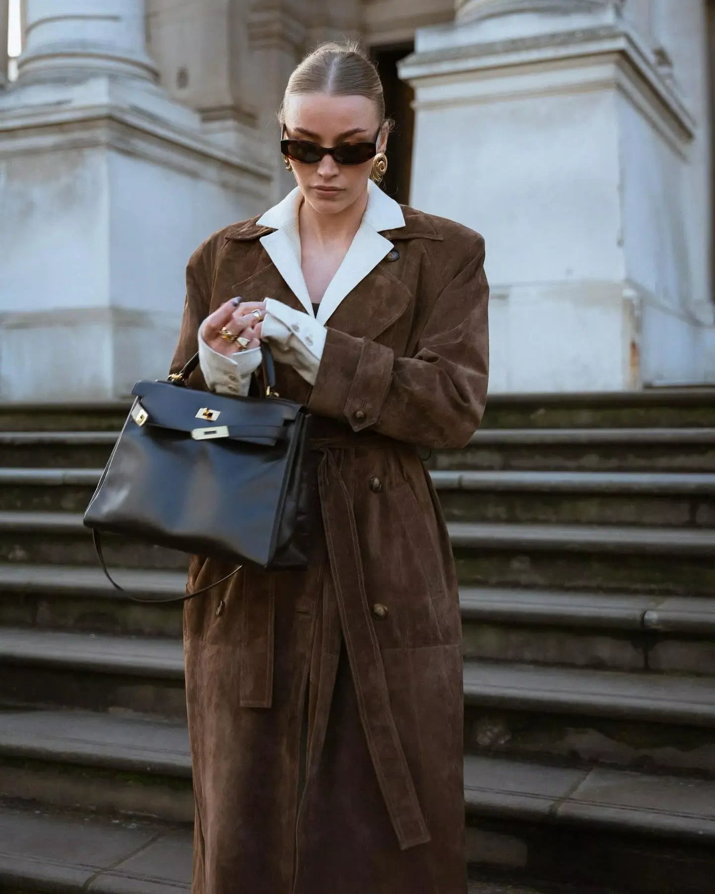 Damen Wildleder Trenchcoat Ella - Norvielle